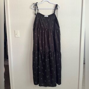 Carly Jean Los Angeles Black Millie Tie Strap Floral Dress